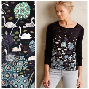 anthropologie swan sweater size small